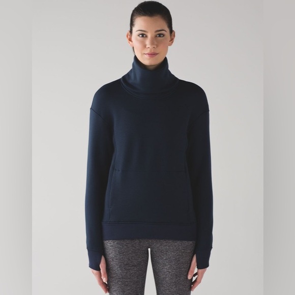 Lululemon Kick The Cold Funnel Neck Inkwell Navy Blue Size 6 - Picture 1 of 15